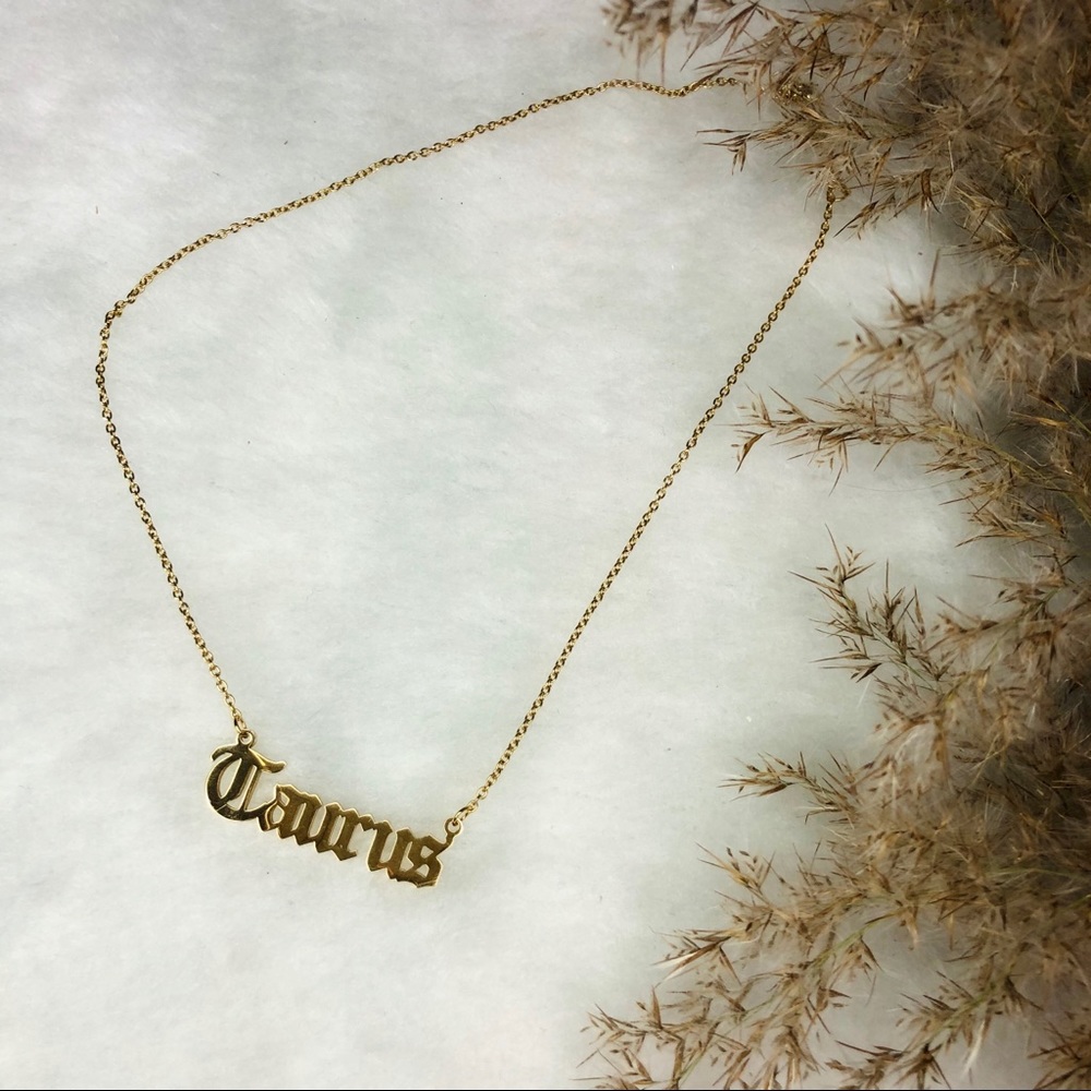 “TAURUS” zodiac sign necklace